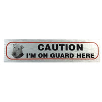 Metallic Style Dog Warning Stickers 17x4cm