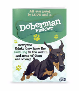 Dog Greeting Birthday Card Doberman Pinscher