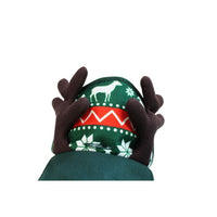 Animate Padded Christmas Reindeer Waterproof Dog Coat Green