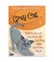 Cat Greeting Birthday Card Grey Cat 21