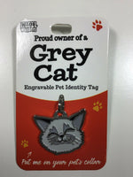 Wags & Whiskers Engravable Cat ID Tag Bag Charm Key Rings Lots Of Variations