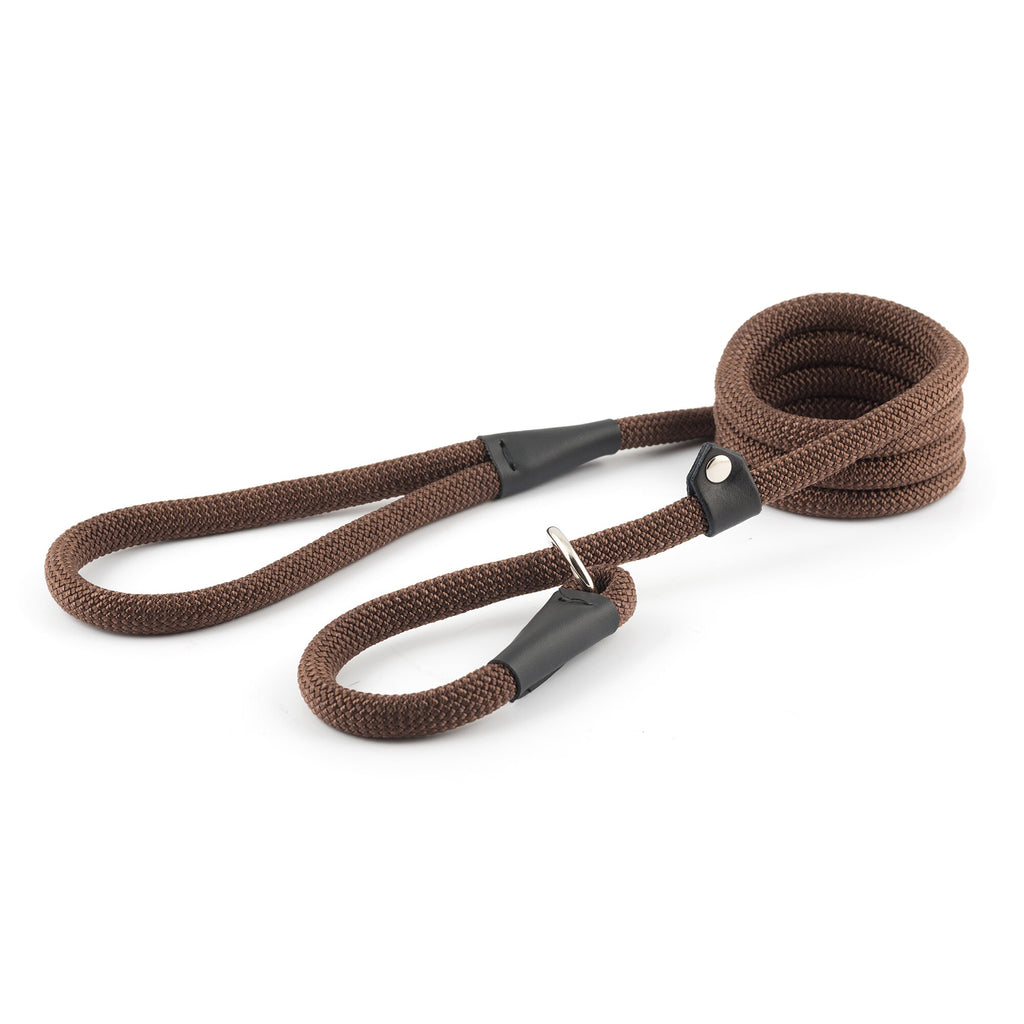 Ancol Heritage Deluxe Rope Slip Lead Choc Brown 1.5m x 12mm (50kg)