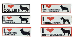 "I Love" Dog Car Bumper Sticker - Breed Specific