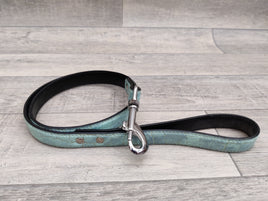Ancol Leather Lead Blue Crocodile 19mmx1m