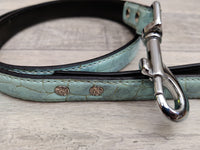 Ancol Leather Lead Blue Crocodile 19mmx1m