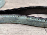 Ancol Leather Lead Blue Crocodile 19mmx1m