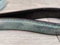 Ancol Leather Lead Blue Crocodile 19mmx1m