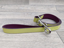 Ancol Indulgence Leather Lead Lime Green Medium 1m X19mm