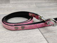 Ancol Leather Lead Pink Crocodile Small 12mm x 1m