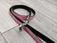 Ancol Leather Lead Pink Crocodile Small 12mm x 1m