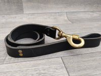 Rosewood Embossed Bulldog Premium Leather Black Lead 2.5x90cm