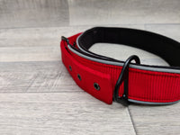 Hemmo & Co Padded Reflective Collar Red 1.25" x 24-30"