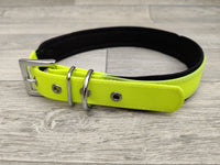 Nobby Durable Neoprene Padded Dog Collar, 50-60 Cm/25 Mm, Neon Yellow