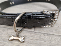 Lazy Bones Black Diamante Collar 45-58cm