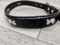 Lazy Bones Black Diamante Collar 45-58cm