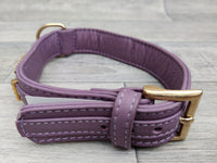 Hi Craft Luxury Designer Leather Dog Collar Lilac 3cm x 40-46cm