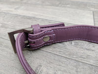 Hi Craft Luxury Designer Leather Dog Collar Silver Lilac 3cm x 40-46cm