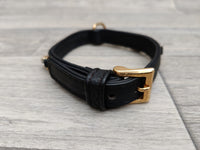 Hi Craft Luxury Designer Diamante Leather Small Dog Collar Black 1cm x 25-32cm