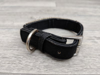 Rosewood Luxury Designer Diamante Faux Suede Small Dog Collar Black 1.8cm X 20-32cm