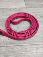 Hi Craft Luxury Designer Leather Dog Lead Hot Pink 1.3cm x 130cm