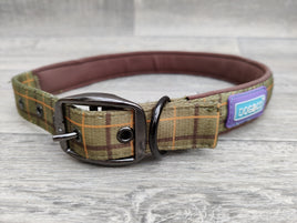 Hem & Boo Green Check Collar Xlarge 1" x 22-26"