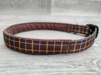 Hem & Boo Brown Check Collar XLarge 1" x 22-26"