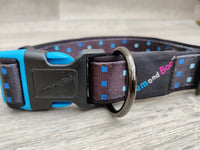 Hem & Boo Padded Adjustable Collar Black & Blue 25-35cm