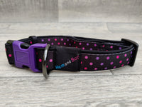 Hem & Boo Padded Neopreme Nylon Spotty Dog Collar Large 1.25" x 18-26"