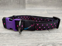 Hem & Boo Padded Neopreme Nylon Spotty Dog Collar Large 1.25" x 18-26"