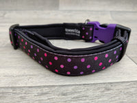 Hem & Boo Padded Neopreme Nylon Spotty Dog Collar Large 1.25" x 18-26"