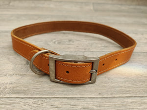 Rosewood Tan Leather Dog Collar Large 3cm x 50-60cm