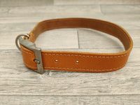 Rosewood Tan Leather Dog Collar Large 3cm x 50-60cm