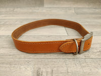Rosewood Tan Leather Dog Collar Large 3cm x 50-60cm