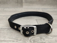 Lazy Bones Padded Dog Collar Black XLarge 3.5cm X 60-70cm
