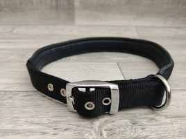 Lazy Bones Padded Dog Collar Black XLarge 3.5cm X 60-70cm