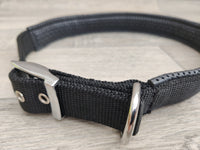 Lazy Bones Padded Dog Collar Black XLarge 3.5cm X 60-70cm