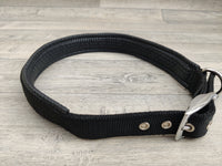 Lazy Bones Padded Dog Collar Black XLarge 3.5cm X 60-70cm