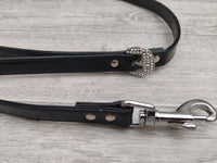 Ancol Dog Lead Designer Diamante Shiny Black 15mm X 1m