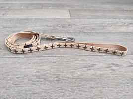 Dog Life Mac Laether Beige Dog Lead 10mm X 120cm