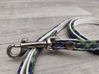 Hi Craft Leather Westie Blue Tartan Lead 13mm x 120cm
