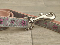 Trixie Liene Flower & Butterfly Pink Reflective Lead 100cm X 20mm Silver & Pink