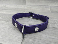 Trixie Active Soft Leather Collar With Rhinestones M: 36-43 Cm/18 Mm, Purple