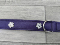 Trixie Active Soft Leather Collar With Rhinestones M: 36-43 Cm/18 Mm, Purple