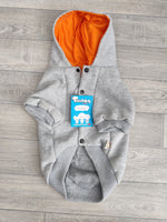 Mikki Touchdog Hoodie Jumper Grey 12" 30cm Small Terriers Pug