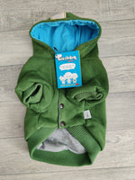 Mikki Touchdog Hoodie Jumper Green 12" 30cm Small Terriers Pug