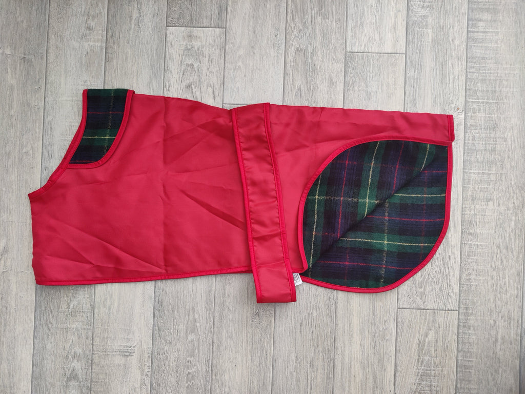 Waterproof Lightweight Lined Dog Mac Raincoat Red 55cm (22") Spaniel Collie