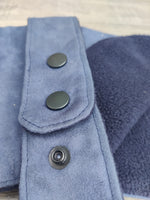 Chelsea Blue Dog Coat In Faux Suede With Fur Collar 41cm (16") Cockerpoo Spaniel