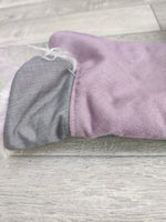 Chelsea Lilac Dog Coat In Faux Suede With Fur Collar 30cm (12") Border Terrier Jack Russell