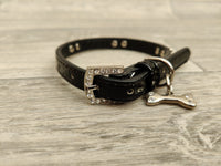 Lazy Bones Black Diamante Collar 1.2cm X 24-34cm