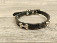 Lazy Bones Black Diamante Collar 1.2cm X 24-34cm